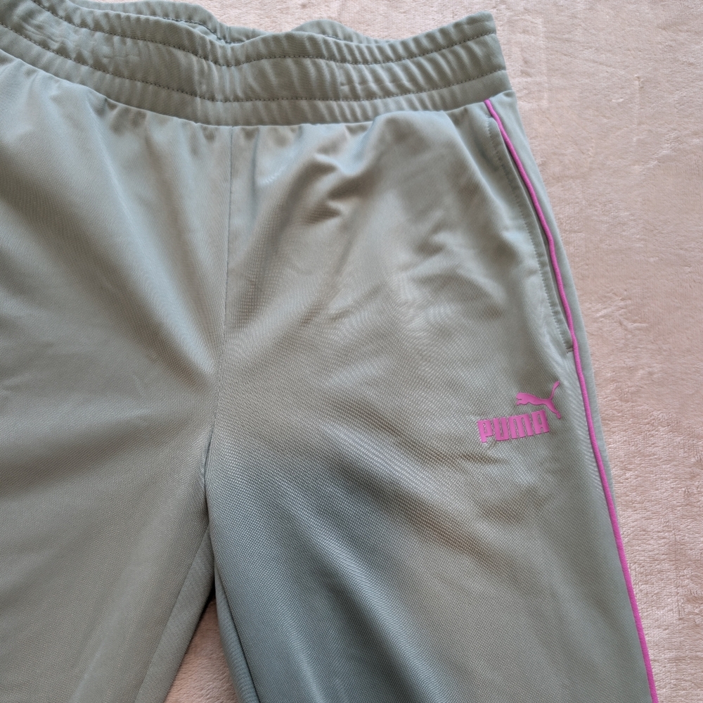 Puma Trackpants Green Purple Athleisure Straight Leg Mid Rise XS New With Tags image 3